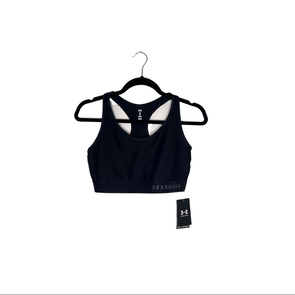 Under Amour Women's Mid Keyhole Sports Bra Black Size XL